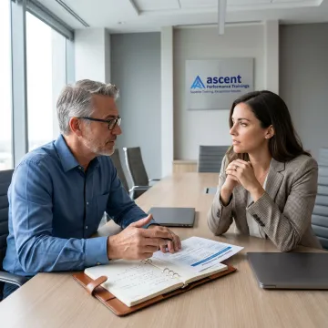 Manager coaching session during leadership development
