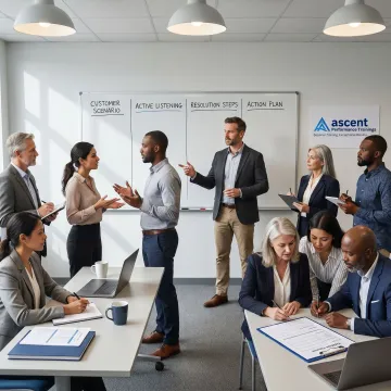Trainer guiding relationship skills practice