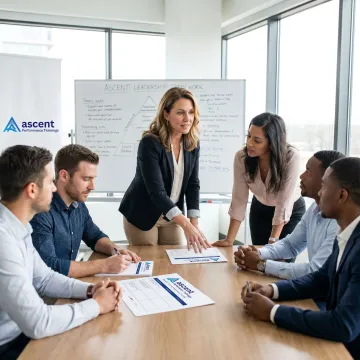 Facilitator leading a corporate leadership training process
