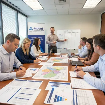 Sales team reviewing territory strategy in a training workshop