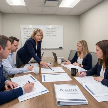 Facilitator coaching a sales team through territory planning