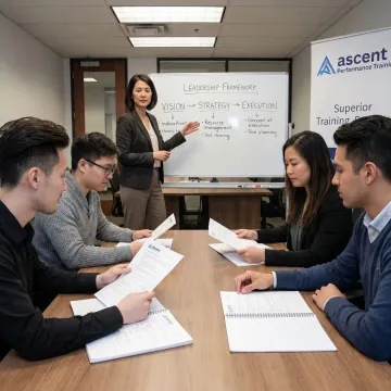 Leadership training process with coaching and group exercises