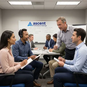 Frontline customer service team in training