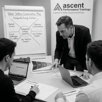 Energy industry sales professionals in training