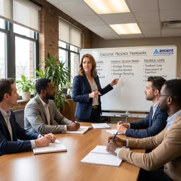 Leadership coach guiding managers in a workshop