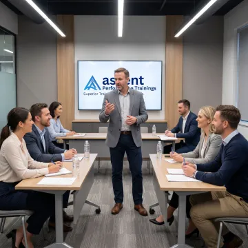 Sales trainer leading a relationship management workshop