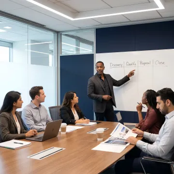 Sales enablement workshop with business professionals