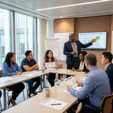 Sales management training workshop with team coaching