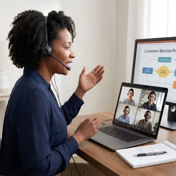 Customer service coaching session for support teams