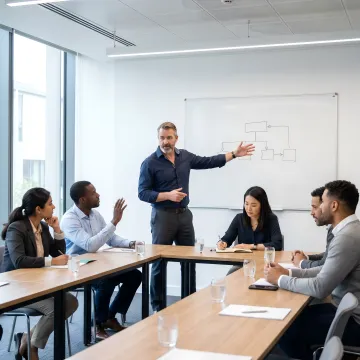 Facilitator guiding a customized corporate training session