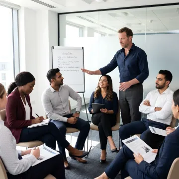 Leadership trainer coaching professionals