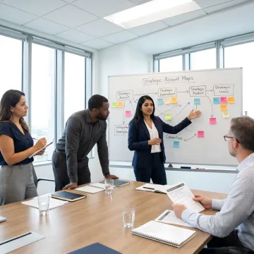 Account managers planning strategic training session