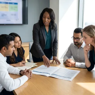 Facilitator coaching a sales team through territory planning