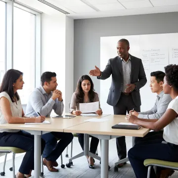 Leadership coach facilitating executive workshop