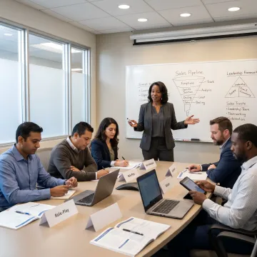 Facilitator coaching sales managers during training