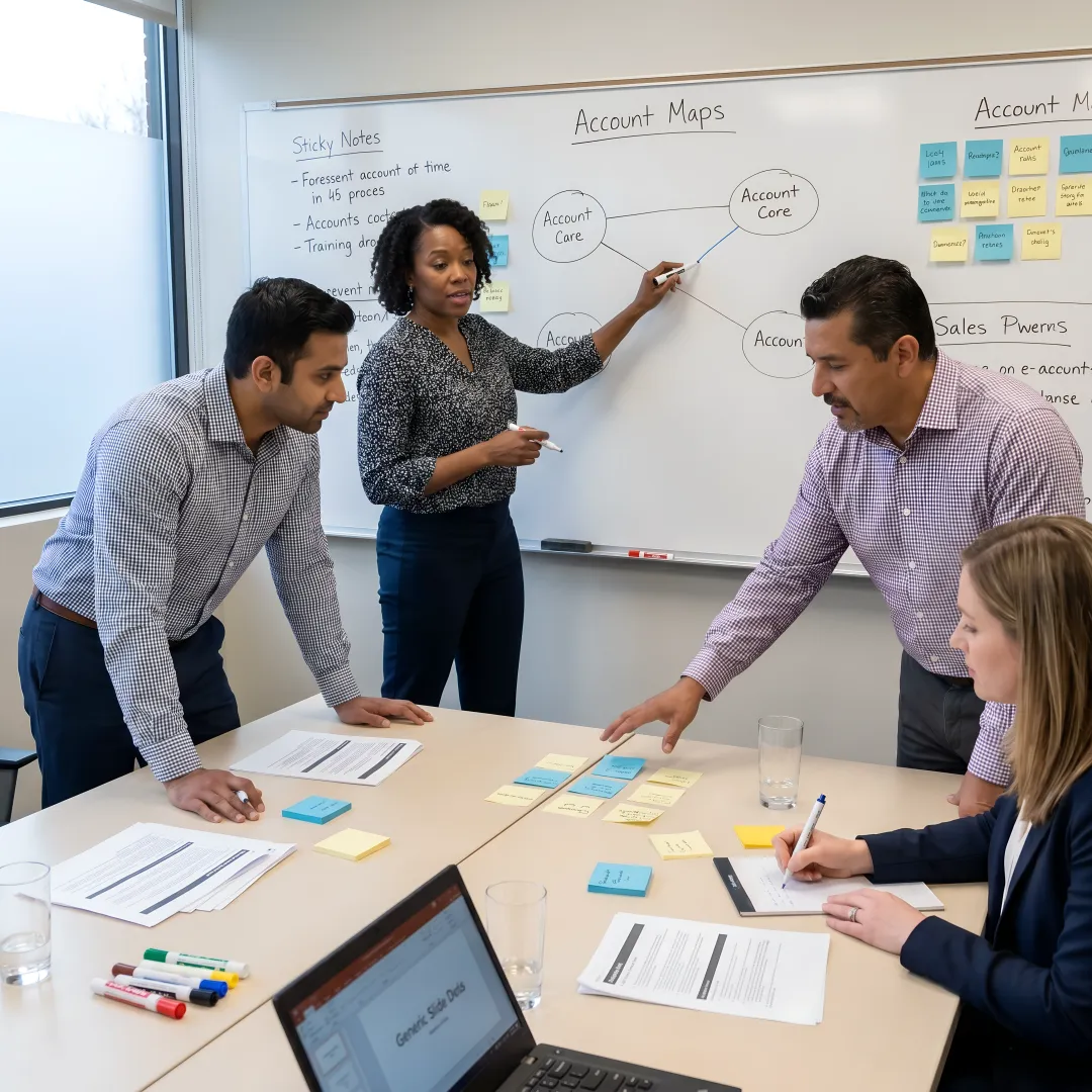 Sales team developing strategic account plans