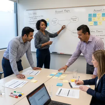 Sales team developing strategic account plans