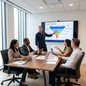 Sales coach leading a performance training session