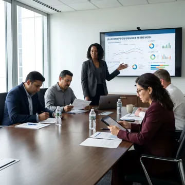 Energy executives in a leadership strategy session