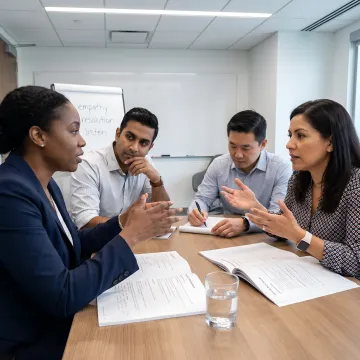 Customer service team training session