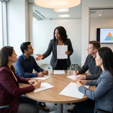 Leadership trainer coaching business team