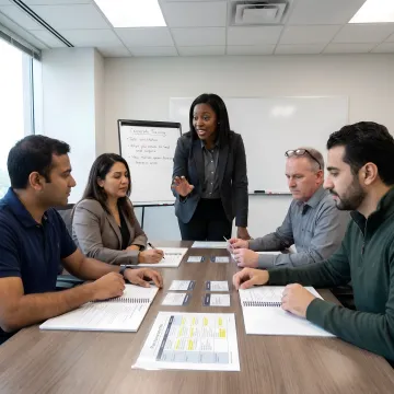 Facilitator coaching oil and gas team leaders