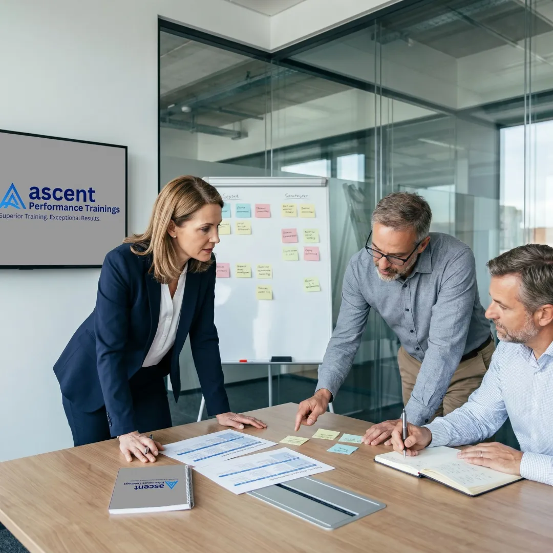 Executive coaching process in a modern conference room