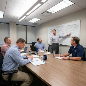 Oil and gas leaders participating in leadership workshop