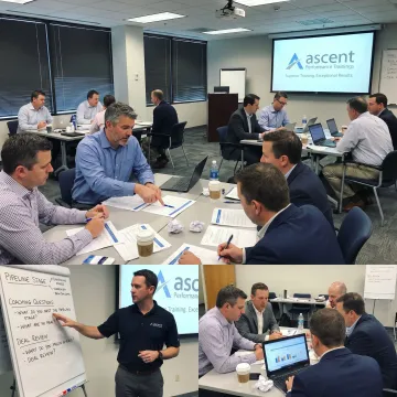 Sales managers participating in leadership training workshop