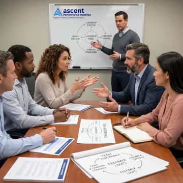 Middle managers in leadership development workshop