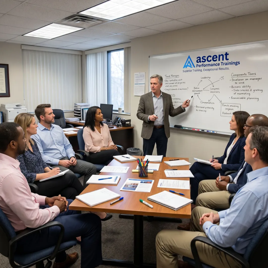 Managers participating in leadership training workshop