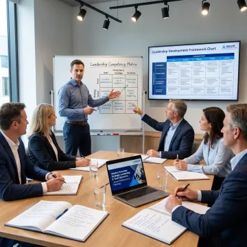 High-potential leaders in a corporate development workshop