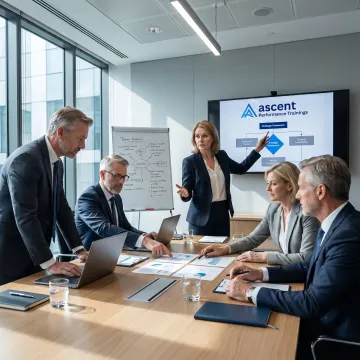 C-suite executives in a leadership development session