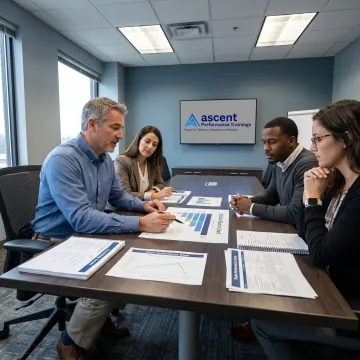Sales managers practicing coaching in a workshop
