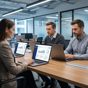 Financial services professionals using an online learning platform