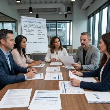 Financial services team participating in a customized training workshop