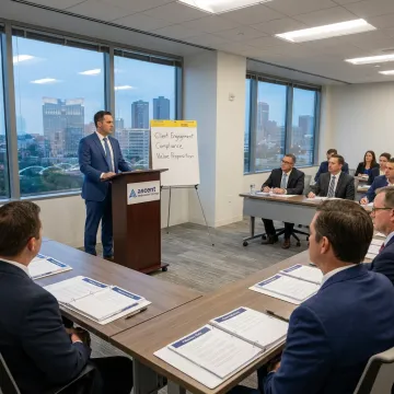 Financial services professionals in a customized training workshop