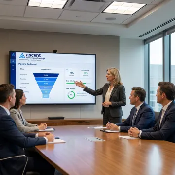 Executive sales coach leading a strategy session