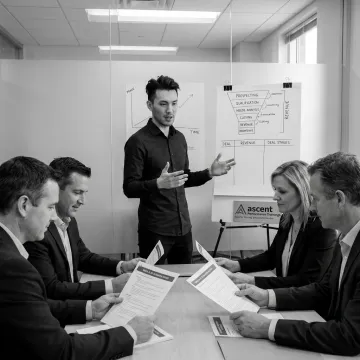 Executive sales coaching session in progress
