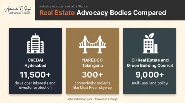 Comparison of CREDAI NAREDCO and CII advocacy focus areas Hyderabad
