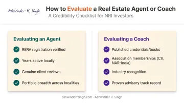 Checklist comparison for evaluating real estate agents versus coaches