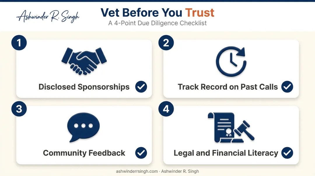 Four-point checklist for vetting real estate influencers before trusting advice
