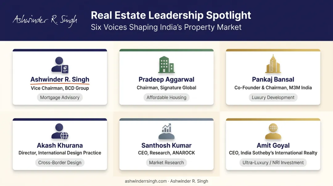Comparison of top six Gurgaon real estate thought leaders and expertise areas