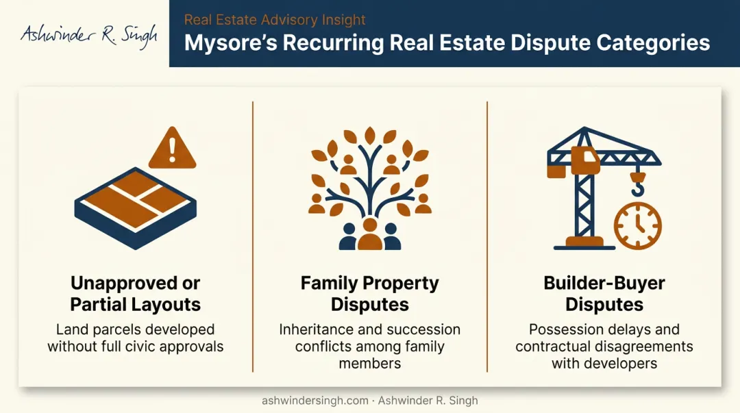 Three most common property disputes in Mysore real estate market