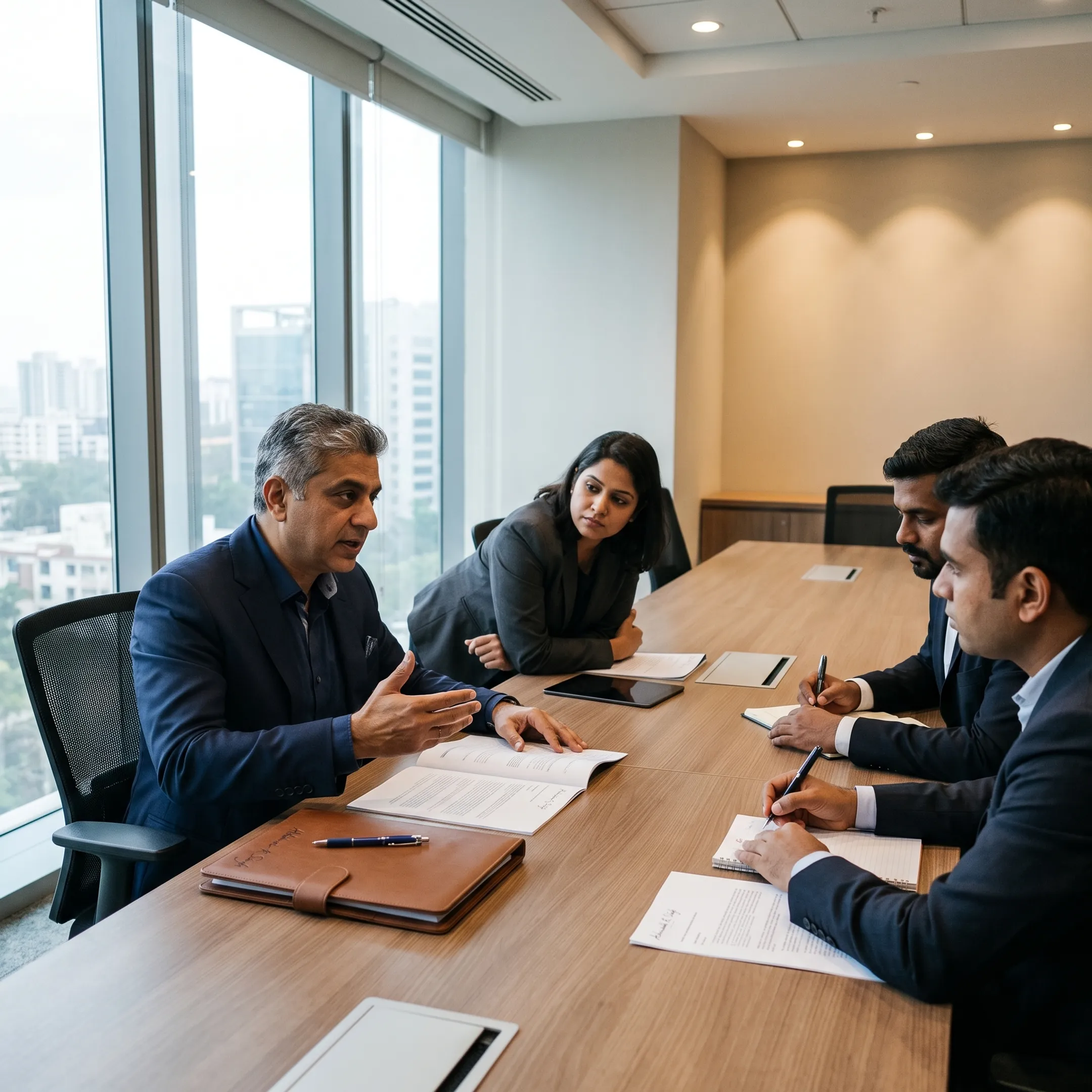 Business leader advising an executive team