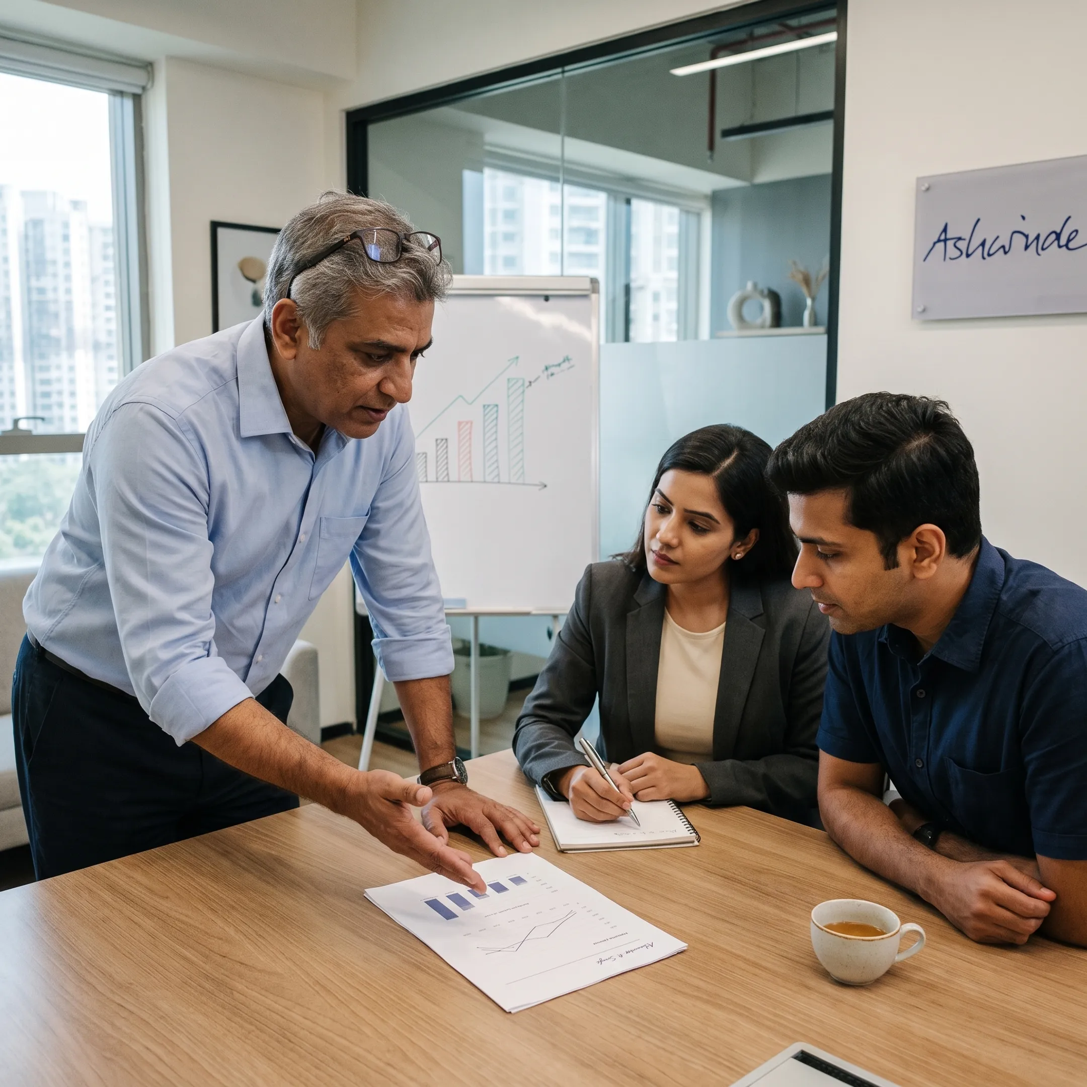 Advisor discussing investor readiness with startup founders