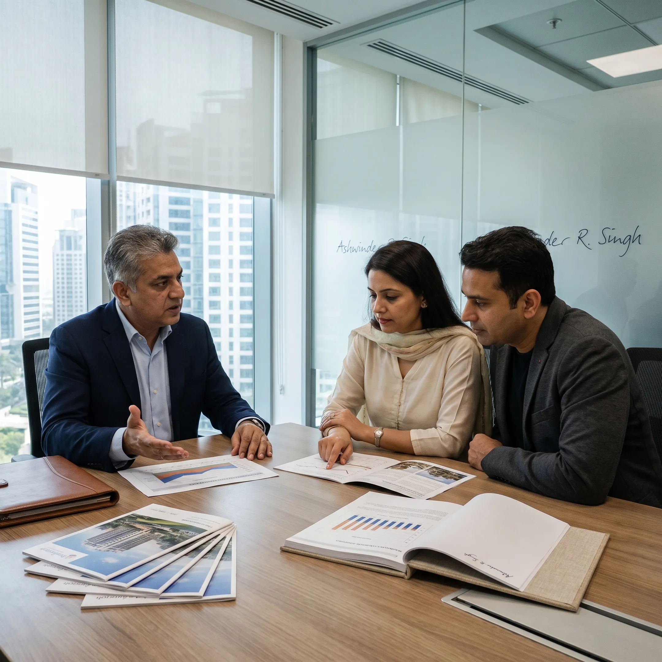 Advisor discussing Indian real estate investment