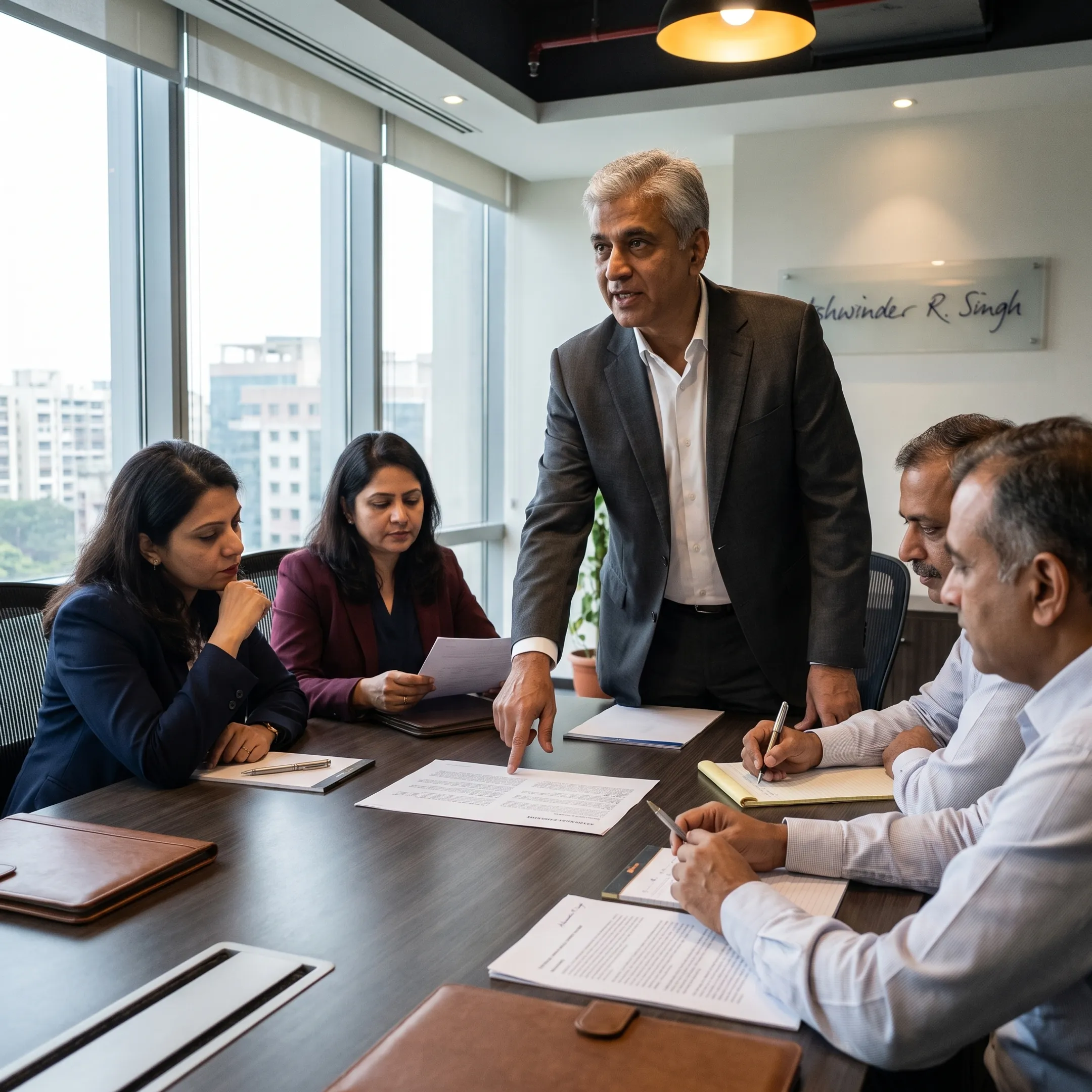 Leadership adviser facilitating a strategic board discussion