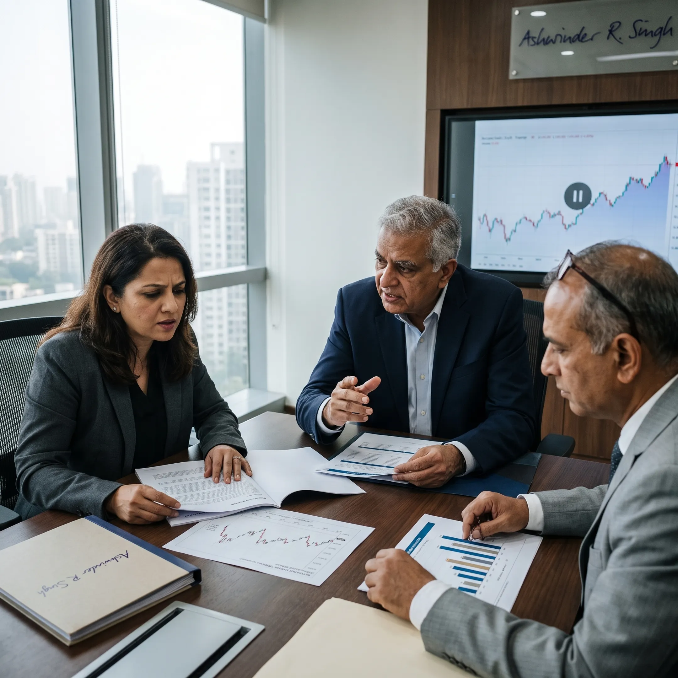 Business leaders reviewing a strategic investment plan