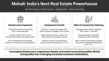 Mohali real estate growth drivers infrastructure employment and metro planning infographic